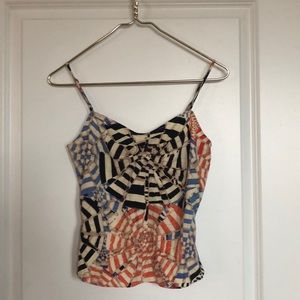 DVF geometric print silk cami tank
